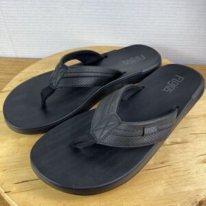 Flojos Men's Size 12, Flip Flop Sandals, Black Summer Beach Vacation Comfort